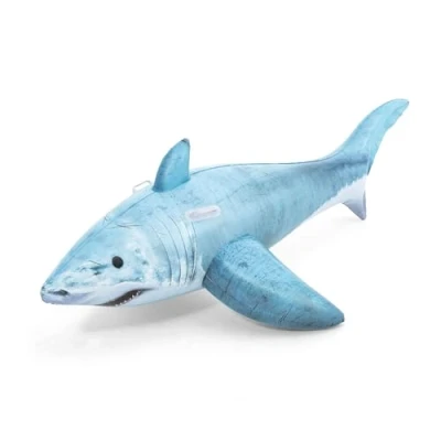 Image of Bestway Realistic Shark Pool Float, Kids Inflatable Ride On with Handles, Swimming and Beach Toy