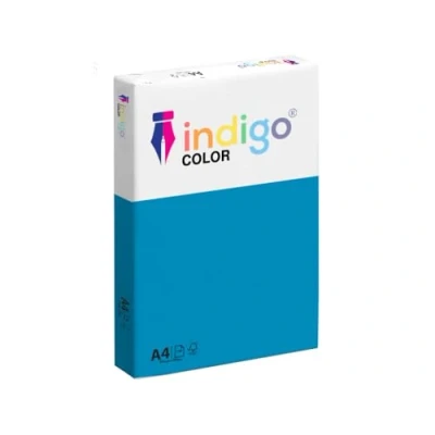Image of Indigo Color Paper A4 80 GSM Multifuctional Coloured Copier 1 Ream 500 Sheets (Medium Deep Blue)