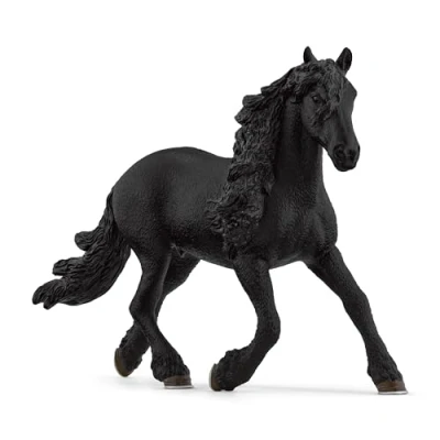 Image of schleich 13975 HORSE CLUB Friesian Stallion Figurine for ages 5+, Black