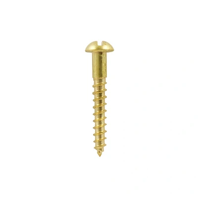 Image of 2x TIMCO Solid Brass Timber Screws Slot Round 00834RBS Pack of 200