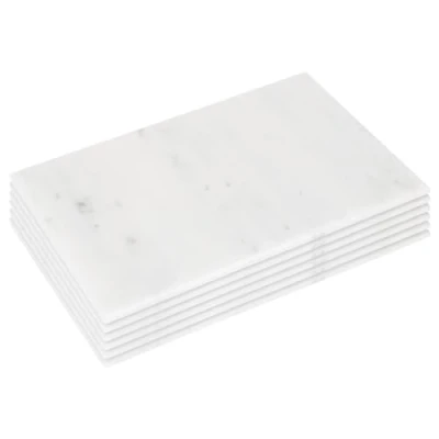 Image of 6x White Rectangle Marble Placemats 30cm x 20cm By Argon Tableware