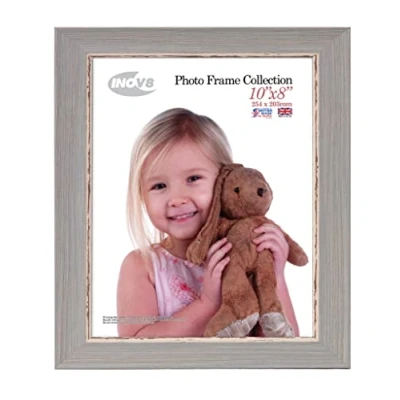 Image of Inov8 Framing PFES SWBL 108 Photo Frame, Washed Blue, 10x8 Inch
