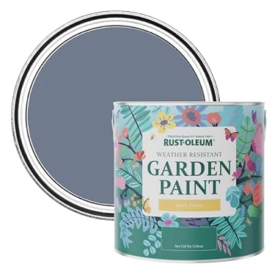 Image of Rust Oleum Blue Mould Resistant Garden Paint in Matt Finish Hush 2.5L