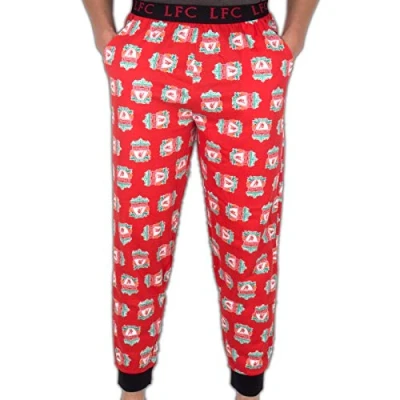 Image of Liverpool FC Official Football Gift Mens Lounge Pants Pyjama Bottoms Red Large