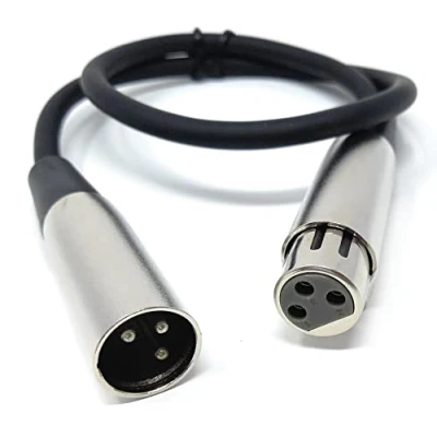 Image of DRUT 50cm short 3 pin XLR Male Plug To Female Socket, Audio Microphone, Mixer, Speaker Lead Cable 1.6ft