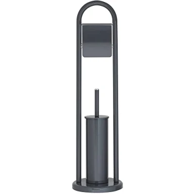 Image of Sealskin Acero Toilet Butler, Metal, Grey, 19 x 70.5 cm