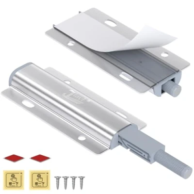 Image of Push to Open Door Catches for Cupboard Jiayi 2 Pack Magnetic Opener Catch Touch Latch Magnet Drawer Closet Closing Wardrobe Closure