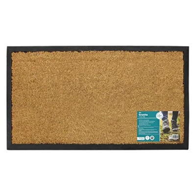 Image of JVL 02 652 Plain Granite Design Tufted Coir Rubber Base Door Mat,40 x 70cm approx