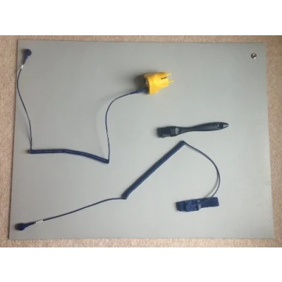 Image of Blue Anti Static ESD Grounding Bench Mat Kit, UK plug, 600 x 500mm