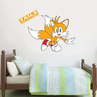 Image of Beautiful Game Sonic The Hedgehog Wall Art Tails Sticker Mural Vinyl Decal (60cm x 60cm)