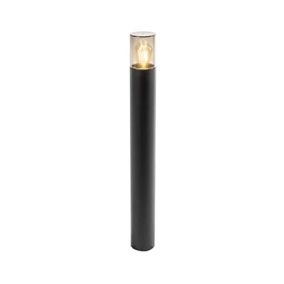 Image of CGC Lighting Black Outdoor Post Bollard Light Weatherproof Tall Long Modern Outside Garden Patio Driveway Path Door Terrace Smoked Smoky Smoke Diffuser Anthracite (Black Light)