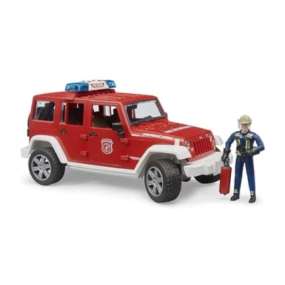 Image of Jeep Wrangler Unlimited Rubicon fire department vehicle with fireman 1:16 Toys