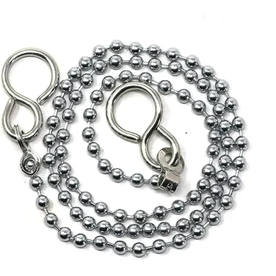 Image of fiXte Ball Type Replacement Bath Sink Chain with Fitted S Hook Chrome Plated 12&quot; / 30cm (2)