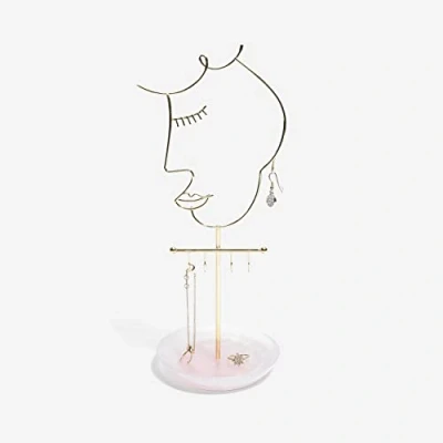 Image of Stackers Rose Quartz 5 Hook Face Jewellery Stand