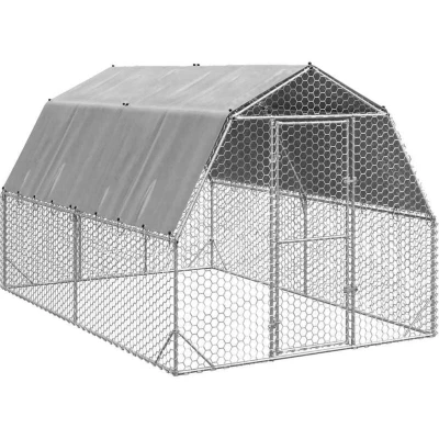 Image of vidaXL Chicken Run with Roof 2.5x4x2.25 m Galvanised Steel