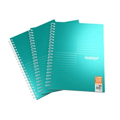Image of Silvine Luxpad Metallic A4 FSC Wirebound Notebook Lined (200 Pages) Pack of 3