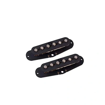 Image of Alnicov 2PCS Single Coil Vintage Guitar Pickups 52MM Alnico 5 Bridge for ST Guitar(Black)