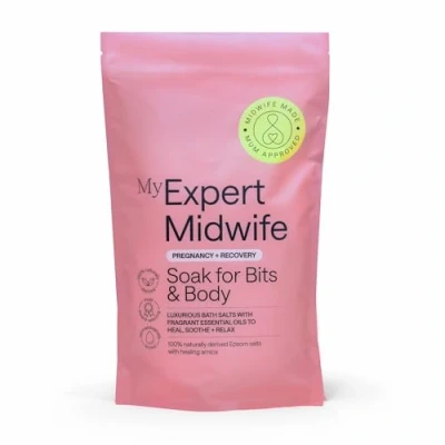 Image of My Expert Midwife Soak for Bits, Epsom Salts and Essential Oils Postpartum Bath to Clean Soothe The Perineum, Calm Aching Muscles Post Birth, Aid Birth Recovery, Safe After C Section 750g
