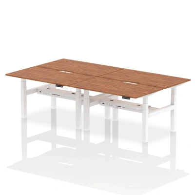 Image of Air B2B 1400x800 Adjustable 4P Bench Desk Scalloped Walnut/White
