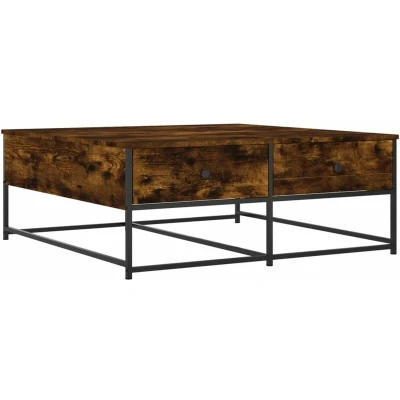 Image of vidaXL Coffee Table Smoked Oak 100x99x40 cm Engineered Wood