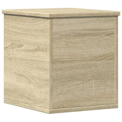 Image of vidaXL Storage Box Sonoma Oak Engineered Wood 30x35x35 cm Versatile Blanket Chest with Ample for Living Room