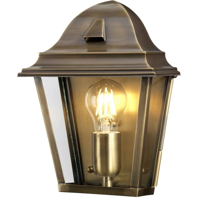 Image of St James 1 Light Outdoor Wall Lantern Solid Brass IP44, E27