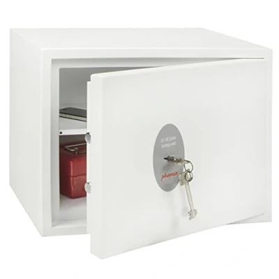 Image of Phoenix Safe Company SS1182K Fortress UK Police Approved Twin Locking Bolts Key White Paint Finish 24 Litre Capacity 25kg