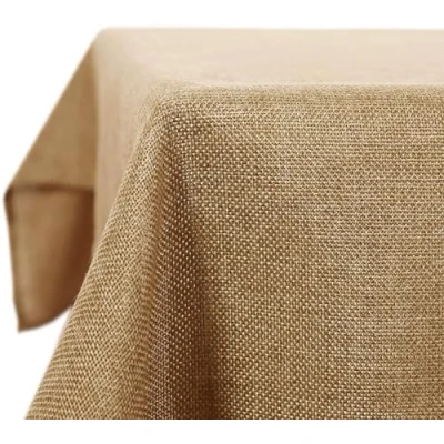 Image of Deconovo Rectangle Faux Linen Table Cloth Water Resistant Tablecloth for Dinning 59x118in(150x300cm) Golden Brown