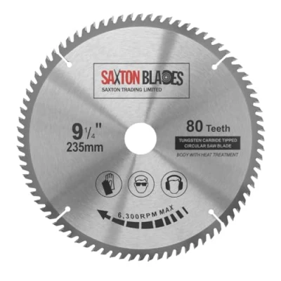 Image of TCT23580T Saxton TCT Circular Wood Saw Blade 235mm x 30mm Bore 80T for Bosch Makita Dewalt