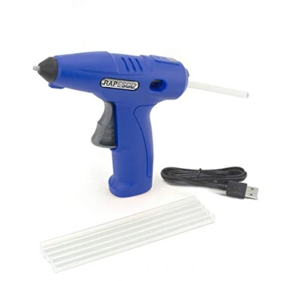Image of Rapesco 1567 G4 7 USB Cordless Electric Hot Melt Glue Gun, Blue