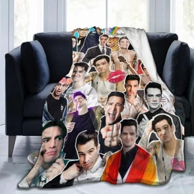 Image of Ldsgdfst Blanket Brendon Urie Soft and Comfortable Wool Fleece Throw Blankets for Sofa Office car Camping Yoga Travel Home Decoration Cozy Plush Beach Gift 40&quot;x30&quot;