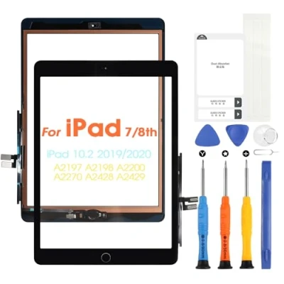 Image of ARSSLY iPad 7/8 2019/2020 Touchscreen Replacement with Home Button &amp; Repair Kit (Black)