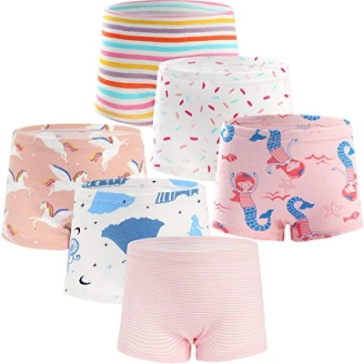 Image of Adorel Girls Underwear Knickers Cotton Pants Pack of 6 Stripe 11 12 Years (Manufacturer Size: 150)