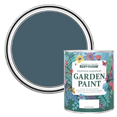 Image of Rust Oleum Blue Mould Resistant Garden Paint in Matt Finish Blueprint 750ml
