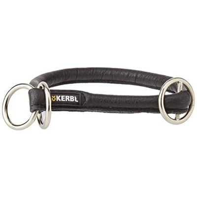 Image of Kerbl Roma Round Leather Choker, 45 cm, Black