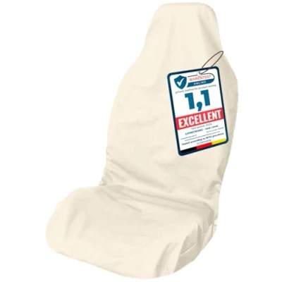 Image of LIONSTRONG® Car Seat Covers for Cars [Waterproof] Waterproof After Gym Dirt Resistent Washable Automotive Sweat Towel Cover Universal Polyester Beige
