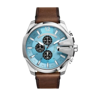 Image of Diesel Men Chronograph Quartz Watch with Leather Strap DZ4657