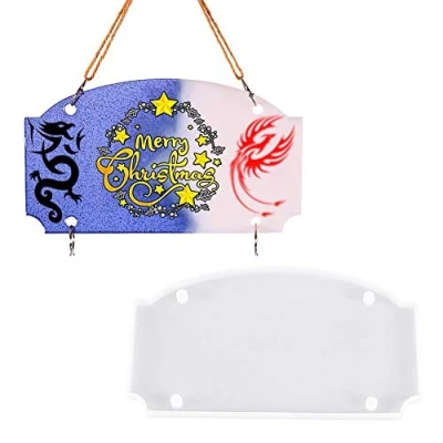 Image of Yalulu House Hanging Sign Plaque Resin Mould Silicone Agate Board Plate Casting Epoxy Mold Jewelry Making Moulds DIY Craft Home Door Office Store Halloween Wedding Party Decoration (Semicircle)