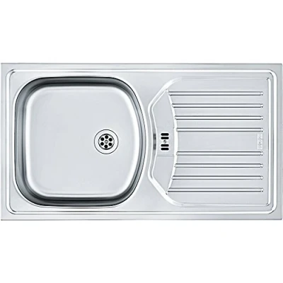 Image of Franke Kitchen Sink with Single Bowl Made of Stainless Steel Smooth Eurostar ETN 614 101.0368.952, Grey