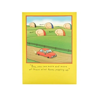Image of UK Greetings Birthday Card for Him Funny Men Featuring Hilarious Wind Farm Joke, 345329 0 1