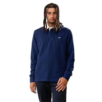 Image of GANT Men&#039;s Reg Shield Heavy Rugger T Shirt , Rich Navy,M