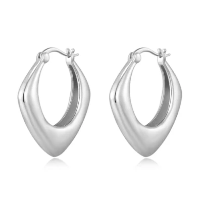 Image of Philip Jones Silver Plated Chunky Hoop Earrings