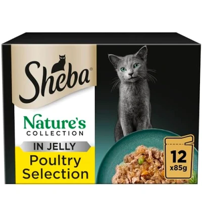 Image of SHEBA Natures Collection Cat Pouches Poultry in Jelly, Pack of 4 x (12x85g)