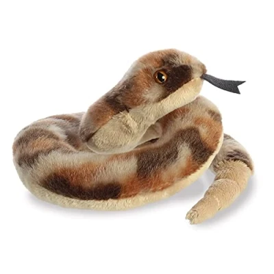 Image of Aurora, 31782, Mini Flopsie Ruse Rattlesnake, 8In, Eco friendly soft toy, Green &amp; Brown