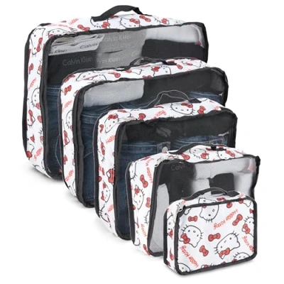 Image of Sanrio&#039;s Hello Kitty Packing Cubes 5 Piece Cube Travel Essential Luggage Organizer Set For Kids,Teens,Adults (Hello Kitty)