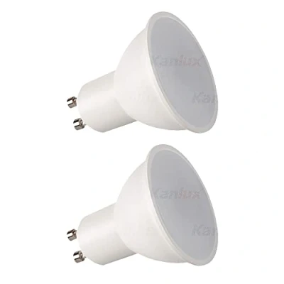 Image of 2X GU10 LED Bulbs Warm White 3000K 6W 430lm 50W Halogen Spotlight Equivalent Energy Saving Light Bulb 100 Wide Beam Non Dimmable Pack of 2