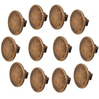 Image of Decoranddecor Vesta 40mm Round Kitchen Cabinet Furniture Knob Zinc Alloy (12 Pack, Antique Copper)