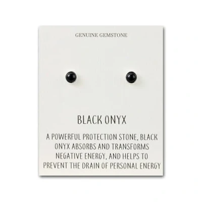 Image of Philip Jones Black Onyx Stud Earrings with Quote Card