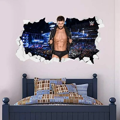 Image of WWE Wall Decal Finn Balor Smashed Vinyl Sticker Kids Mural Art Wrestling (60cm x 30cm) (60cm)