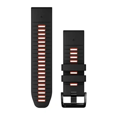 Image of Garmin epix PRO (g2) 26mm QuickFit Black/Flame Red Silicone Band